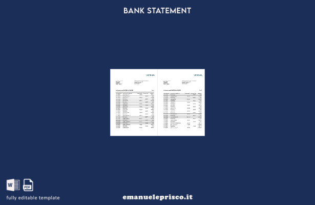 stile verificato Estratto conto bancario Germania Vonovia sul modello di pagine 